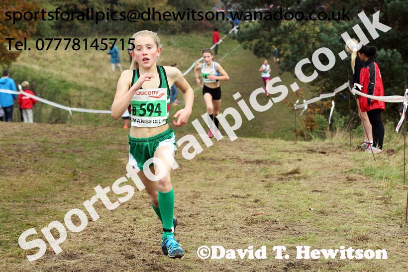 Girls under-13s, National Cross Country Relays, Berry Park, Mansfield. Photo: David T. Hewitson/Sports for All Pics
